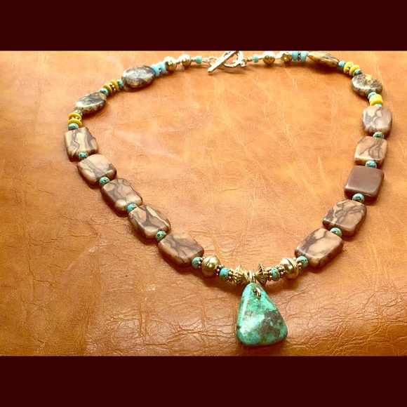 Turquoise Sterling Silver Necklace - Picture 1 of 5